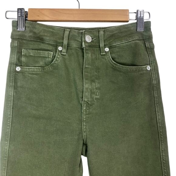 Free People Olive Green High Rise Skinny Jeans Size 26 - Picture 3 of 6